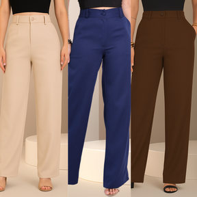 Kit 3 Calças Pantalona Premium de Alfaiataria – Elegância com Conforto